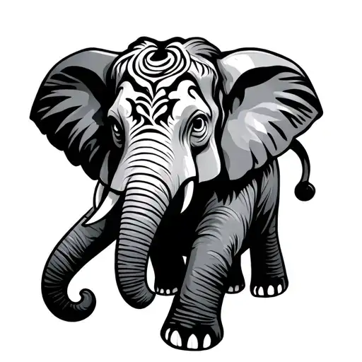 Tribal Elephant Charging Tribe