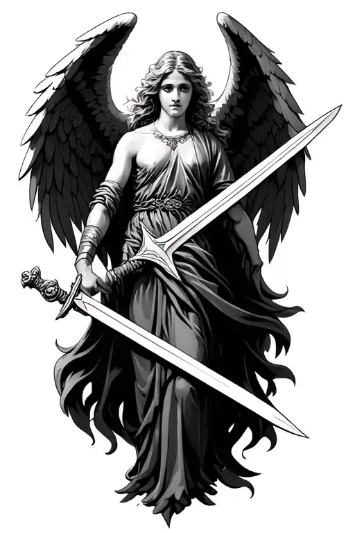 Angel Holding A Sword