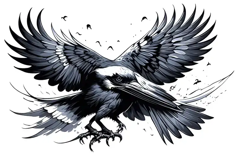 Crow Flying Ab Stract Design