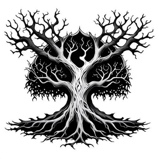 Dark Warped New School Yggdrasil Tree