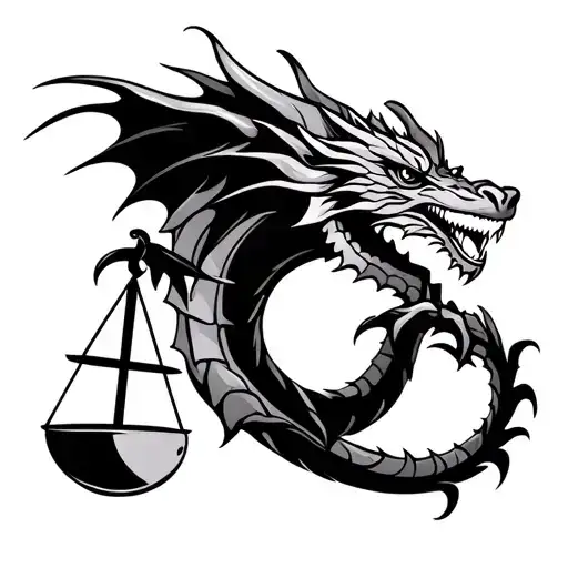 Libra Sign With Dragon