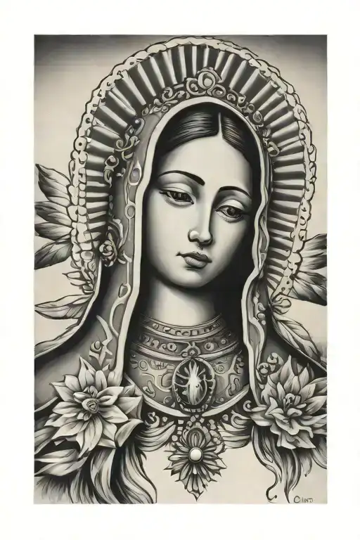Virgin Of Guadalupe With Rosary