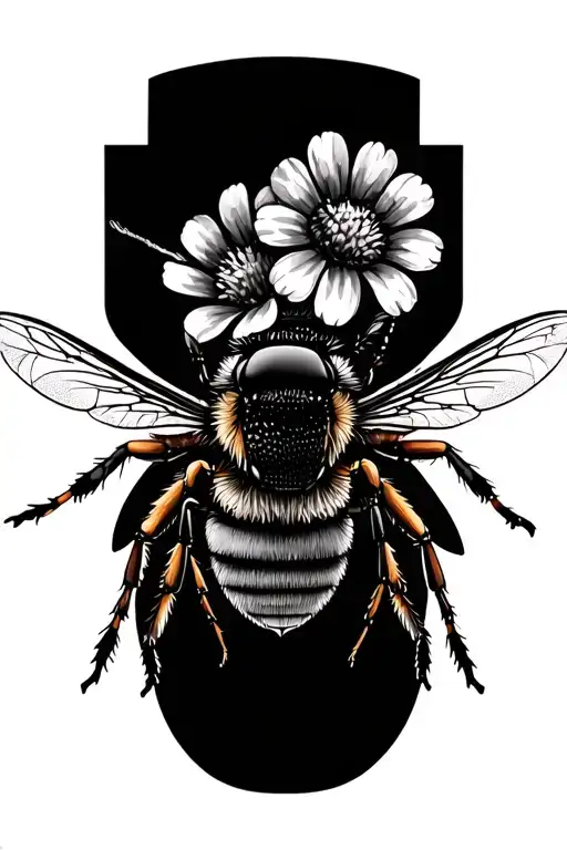 Bee With Flowers Coming