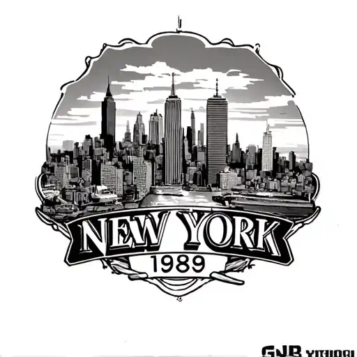 1989 Year On Chest Tattoo With New York In The Background