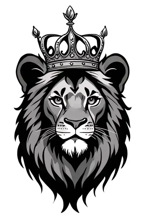 Simba In Cursive With Crown