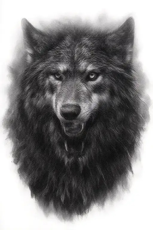 Tree Wolves Faces Howling Angry