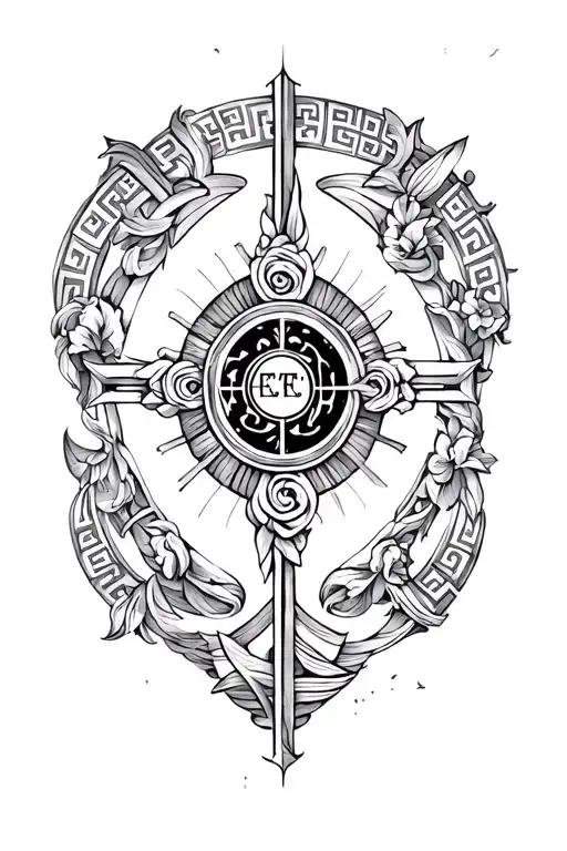 The Word Eremos Surrounded With Ancient Greek Designs