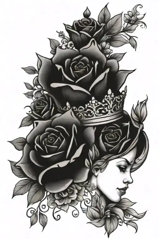 Crown And Flowers