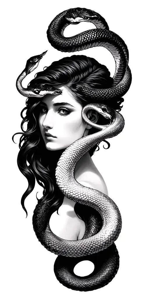 Hekate And Lilith Tattoo With Snakes