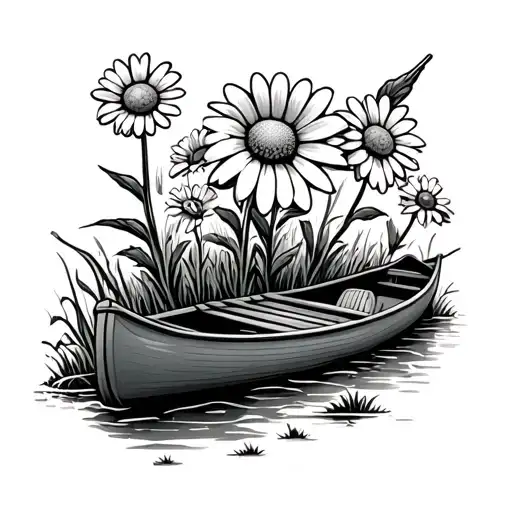 Camping Canoe Hiking Daisy Flower Growing