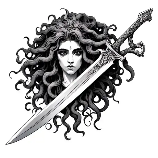 Medusa Holding Sword