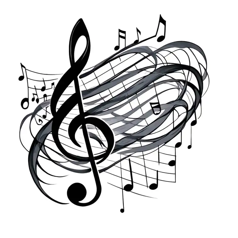 Music Notes Flowing