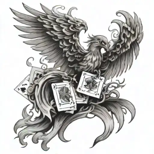 A Phoenix Emerging From The Ashes Of A Gambler's Cards