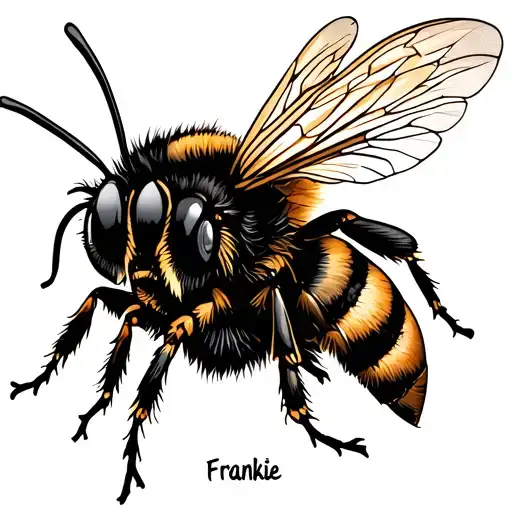 Bee Tattoo With Frankie Name Written