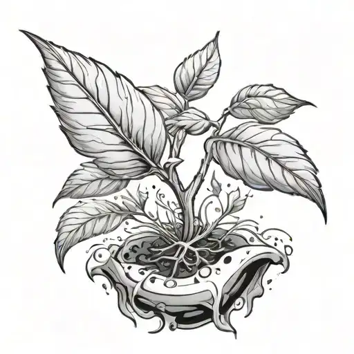 A Seedling Emerging From Ash Abstract