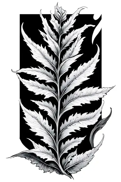 Minimalist Acanthus Leaves In A Dotwork