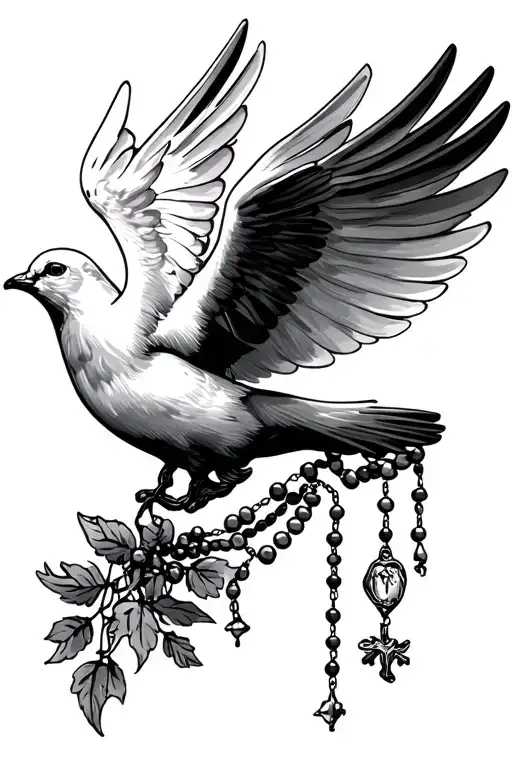 Dove And Rosary Beads