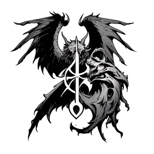 Angle Symbol In My Concert And Demon Symbolon My Shoulder