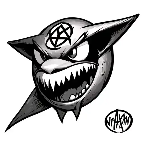 Psyduck With Pentagram On Forhead Evil Mouth