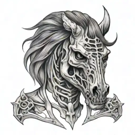 Demon Horse With Skeleton As Face