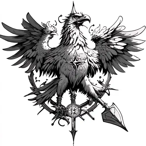 Phoenix With A Compass And A Spade