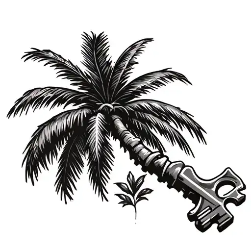 Key As The Trunk Of A Palm Tree