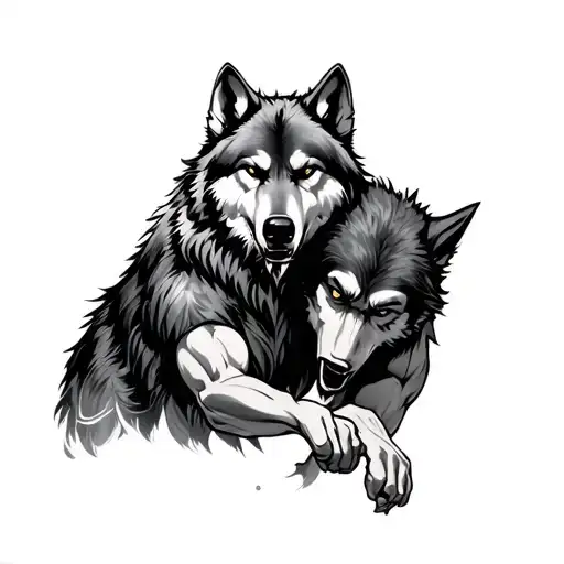 A Guy That Punches A Wolf