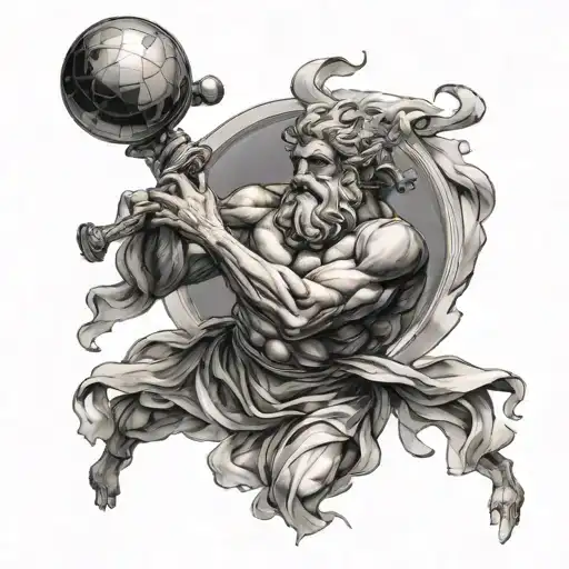 Greek God Atlas Carrying The World