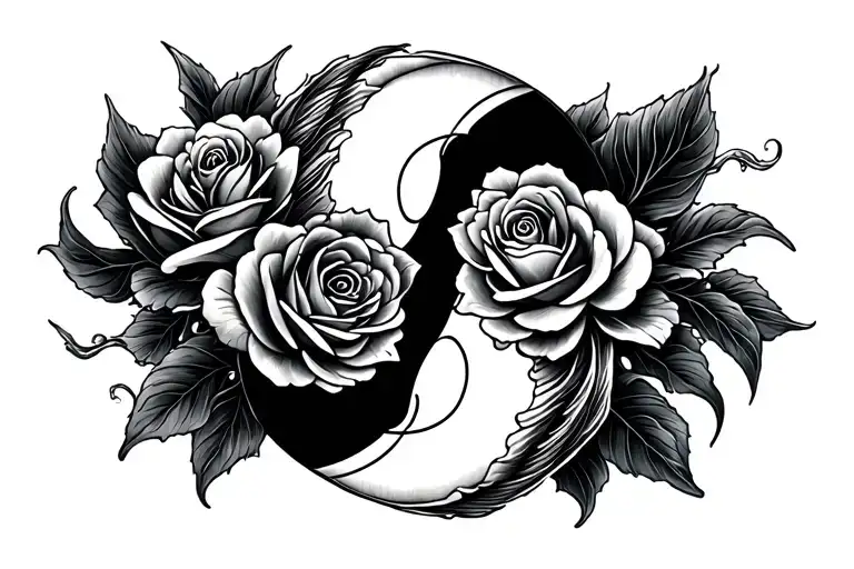 Koi Fish Yin Yang Rose