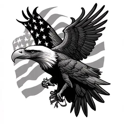 American Flag And Eagle