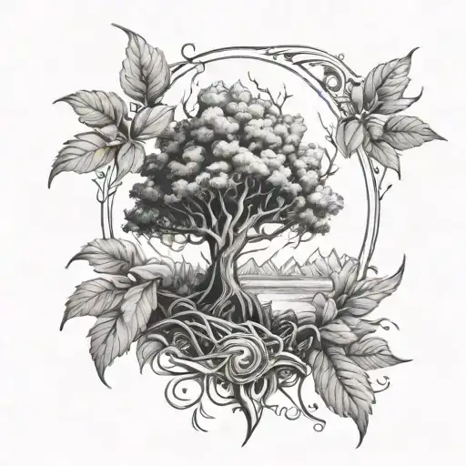 Windrose Nature Leaves Roots Trees Knee