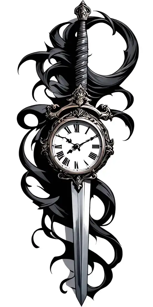 Clock With A Sword