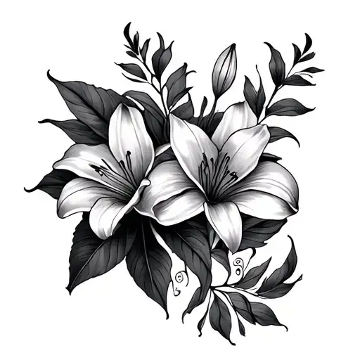 Gemini With Lillies Ankle