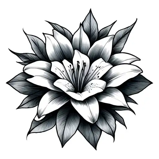 Gemini Star Sign With Lillies Ankle