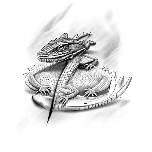 Lizard On Scar