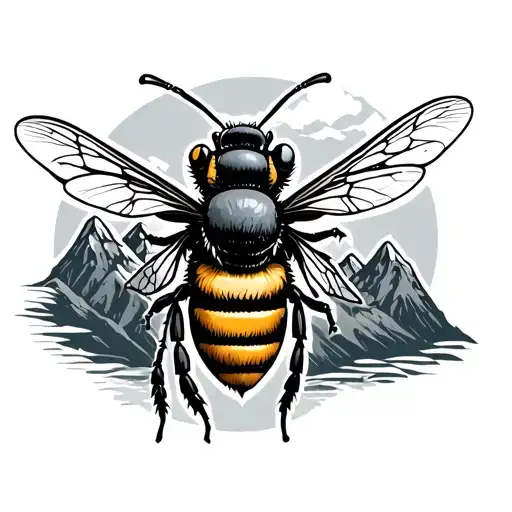 Honey Bee And Mountains Incorporate God