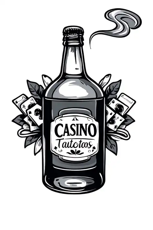 Casino And Alcohol Bottle Smoking