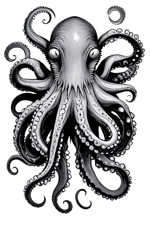 Octopus With Arms Penetrating The Skin