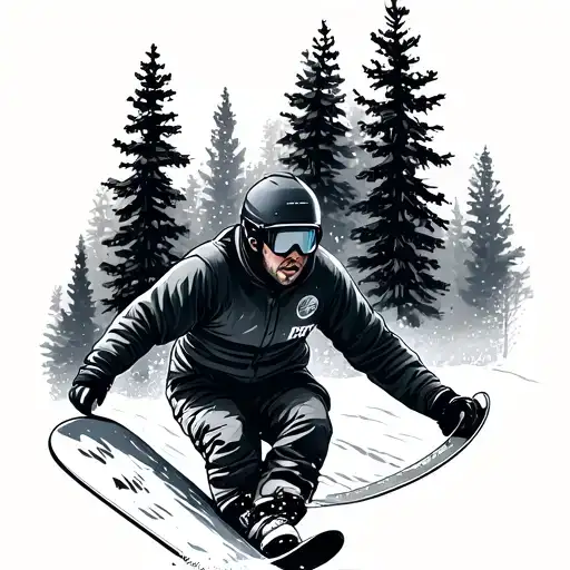 Snowboarding In Nature