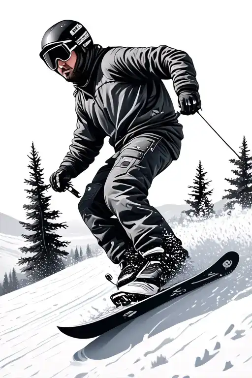 Snowboarding In Nature