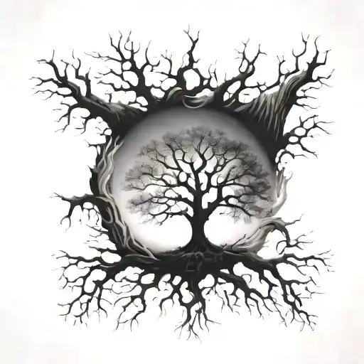 Tree With Negitave Color Roots Forming