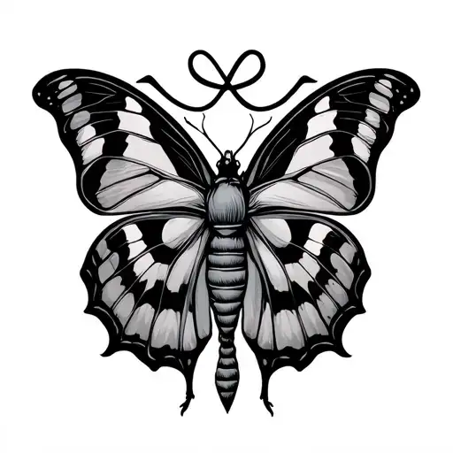 Moth And Infinity Sign Intertwined