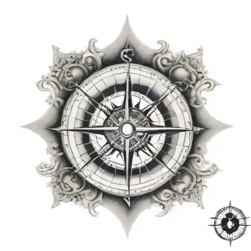 A Compass Rose Made Out Of Radiology Equipment