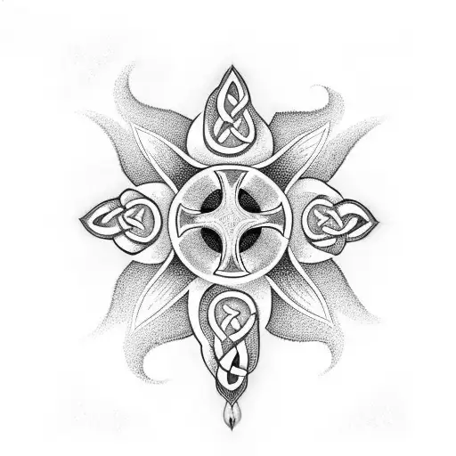 Celtic Cross With Calla Lillies