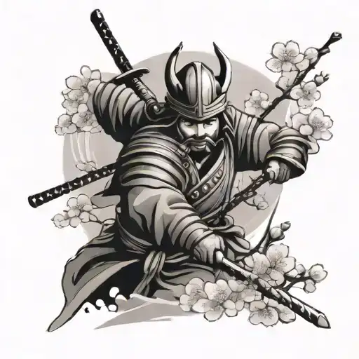 Japan Cherry Blossom Samurai