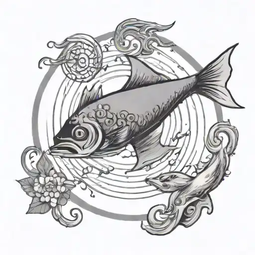 Moon Tarot Card Pisces Fish Yin Yang