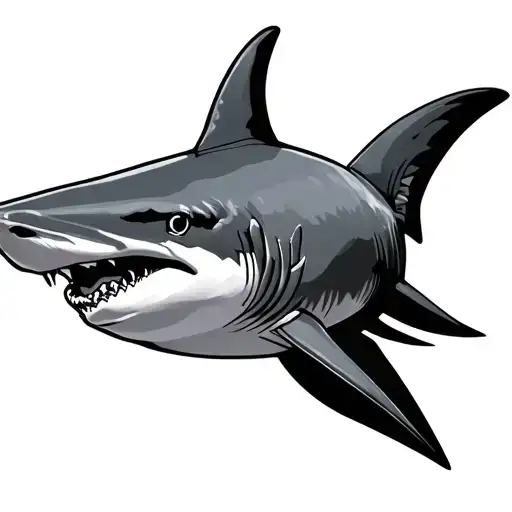 Traditional Style Tattoo Of A Hammerhead Shark Humanoid