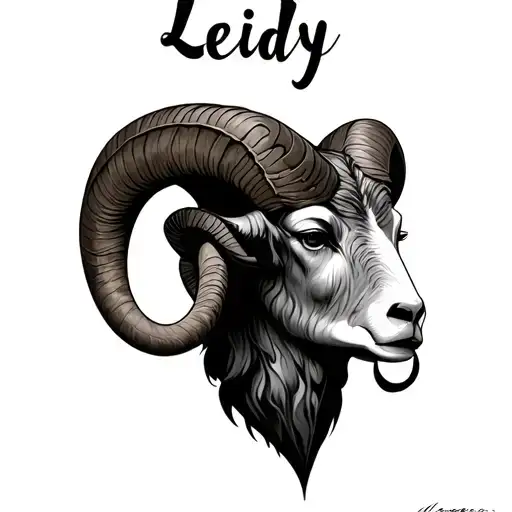 Aries With Name Leidy In The Head Of The Aries