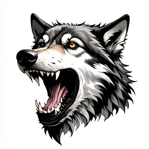 Wolf Showing Teeth