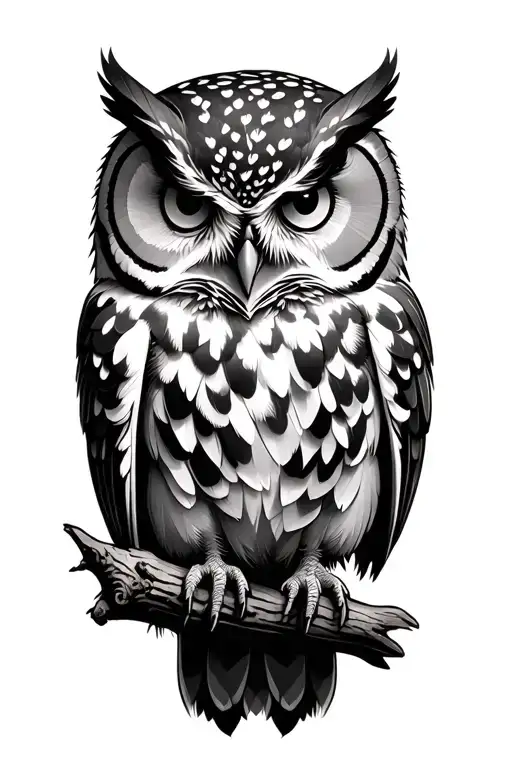 Owl Perched On A Branch